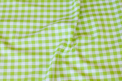 Summer-cotton in lime-green with 1 cm checks