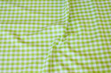 Summer-cotton in lime-green with 1 cm checks