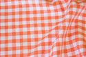 Summer-cotton in orange with 1 cm checks