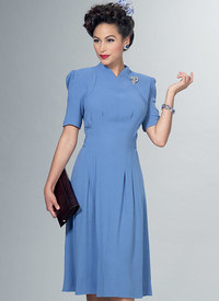 Dresses with Shoulder and Bust Detail, Waist Tie, and Sleeve Variations. Butterick 6485. 