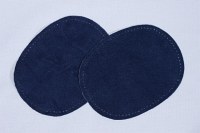 Blue, oval patches in suede 2 pcs