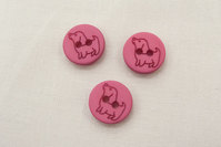 Button with dog 1.5 cm rose