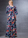 Deep-V Kimono-Style Dresses with Self-Tie