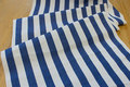 White sunchair fabric with blue stripes, 4 cm stripes