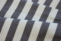 White sunchair fabric grey stripes, 4 cm stripes