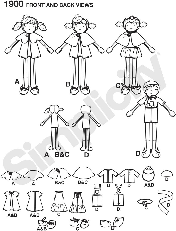 Boy and girl dolls and doll clothes sewing patterns. Boy and girl dolls and doll clothes sewing patterns.