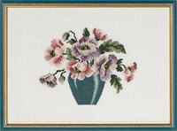 Wall embroidery vase with flowers. Permin 70-9584. 