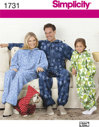Child´s, Teens´ and Adults´ Fleece Jumpsuit. Simplicity 1731. 