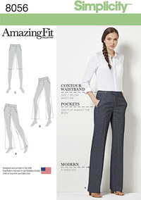 Amazing Fit Miss and Plus Size Flared Trousers or Shorts. Simplicity 8056. 