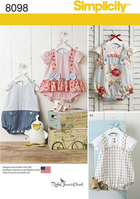 Babies´ Rompers, Sandals, and Stuffed Duck. Simplicity 8098. 