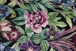 Beautiful tapestry with big purple flowers