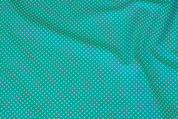 Jade-green cotton with white mini-dots