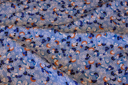Medium-blue blouse viscose with small pattern
