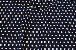 Navy blue cotton-jersey with ca. 12 mm white stars