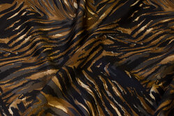 Polyester stretch-satin in black and brown