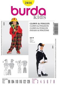 Penguin, Clown for kids. Burda 2414. 