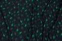Black, softened sweatshirt fabric with ca. 4 cm green helicopters