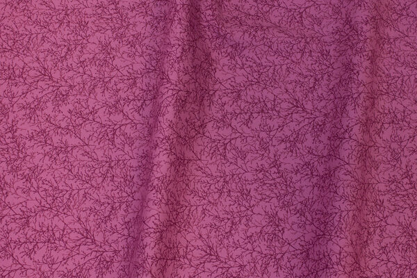 Dark pink patchwork-cotton with small branch-pattern