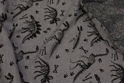 Grey-speckled sweatshirt fabric with warm fury back
