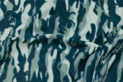 Light fleece with camouflage-pattern in blue-green colors