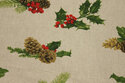 Linen-look with cones and holly