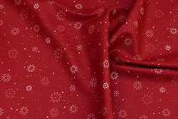 Red cotton with light snow-crystals