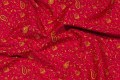 Red cotton with yellow paisley-pattern