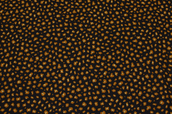 Black cotton with small brown pattern