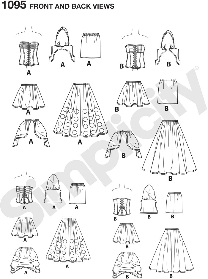Have a time travel adventure with these incredible costumes for misses. Gowns feature corset tops, bustles and appliques. Loriann Costume Designs for Simplicity. Perfect for Cosplay. Have a time travel adventure with these incredible costumes for misses. Gowns feature corset tops, bustles and appliques. Loriann Costume Designs for Simplicity. Perfect for Cosplay.
