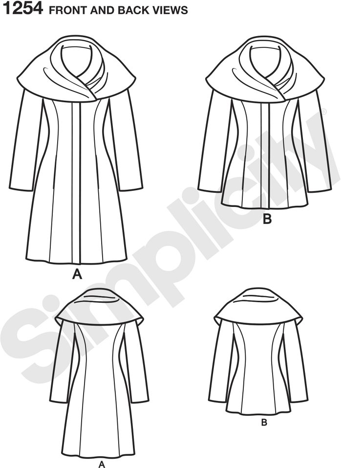 This Easy-to-Sew lined coat or jacket from Leanne Marshall is sure to be a hit. Over sizes collar can be worn like a shawl or a hood for extra warmth and great winter style. Leanne Marshall for Simplicity.