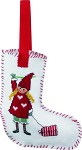 Christmas stocking with elf embroidery