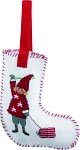 Christmas stocking with elf embroidery