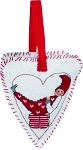 Christmas heart with girl-elf embroidery