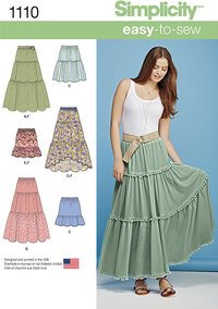 Misses´ Tiered Skirt with Length Variations. Simplicity 1110. 