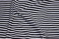 Across-striped black and white cotton-jersey with 5 mm stripes