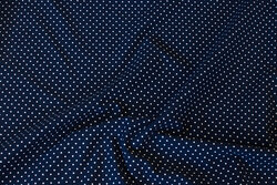 Navy cotton-jersey with white mini-dots