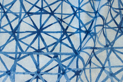 Decoration fabric with graphical pattern in blue nuances