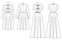 Dress with sleeve and length variations