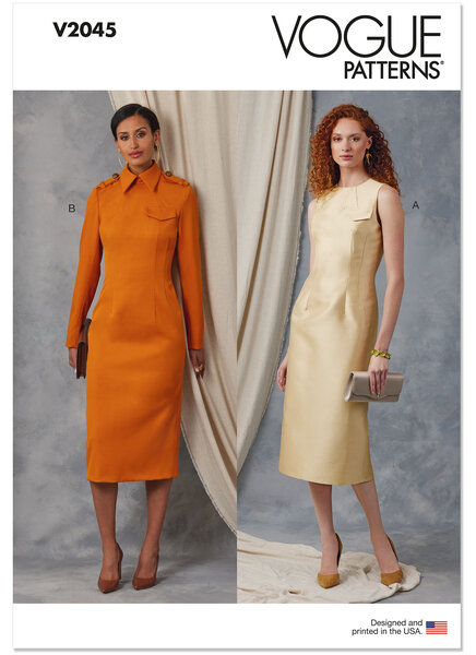 Dress with collar and sleeve variations