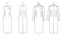 Dress with collar and sleeve variations