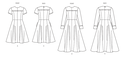 Dress with sleeve and length variations