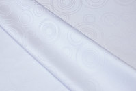White polyester-jacquard for table cloths mm.