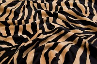 Zebra fake fur in sand and black