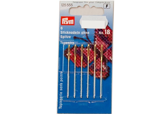 Embroidery needles with point, 6 pcs, no. 18
