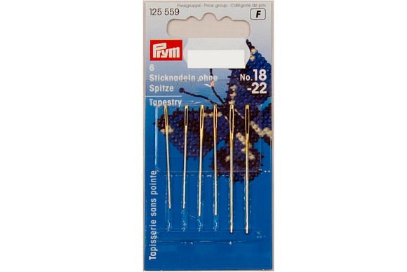 Embroidery needles with point, 6 pcs, no. 18-24