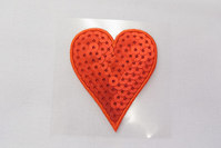 Red heart with sequins 4x5cm