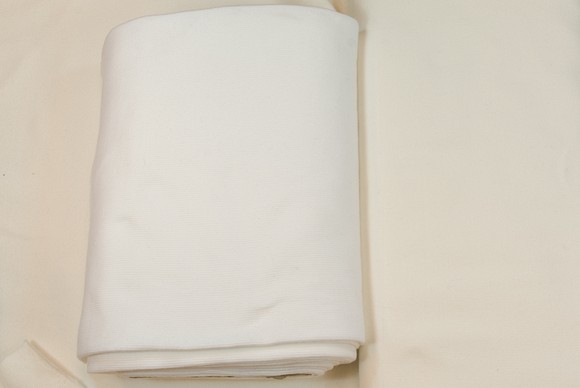 Rib fabric in cotton-lycra in white, off-white
