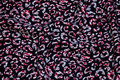 Black dress-micropolyester with wine-red pattern 