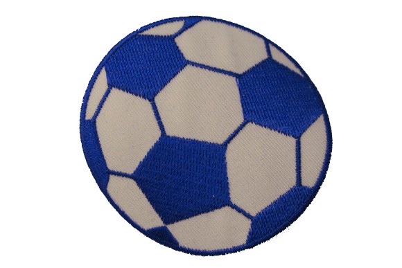 Blue soccer ball patch, diameter 7 cm