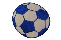 Blue soccer ball patch, diameter 7 cm